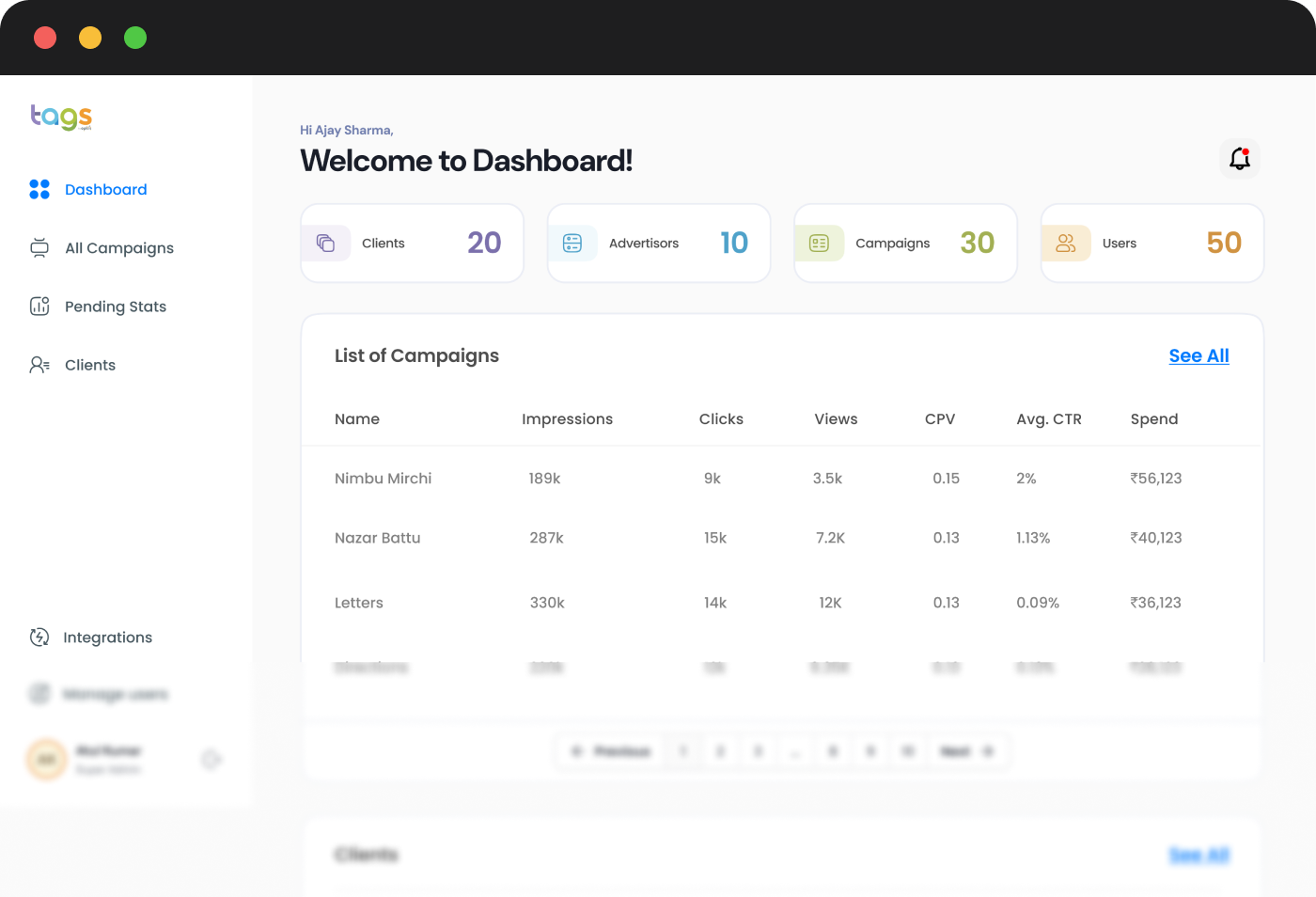 Dashboard UI